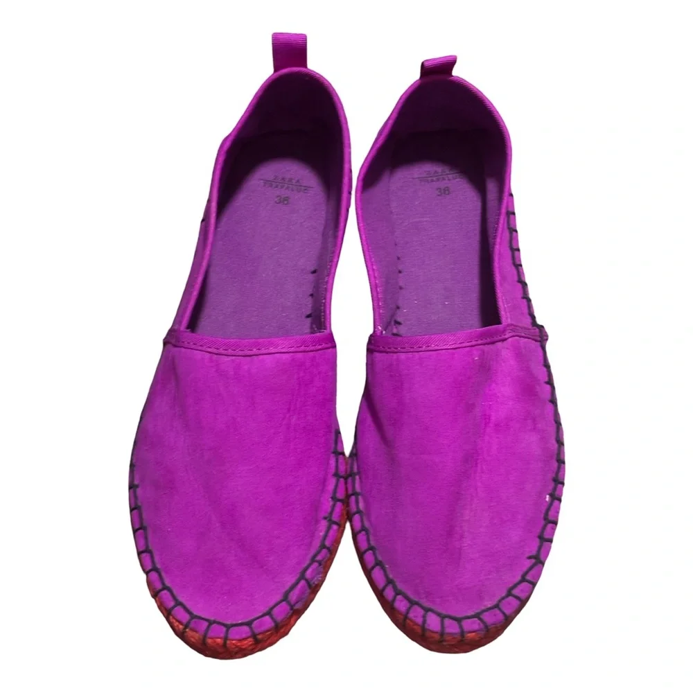 Zara new Purple Espadrille Flats size 6